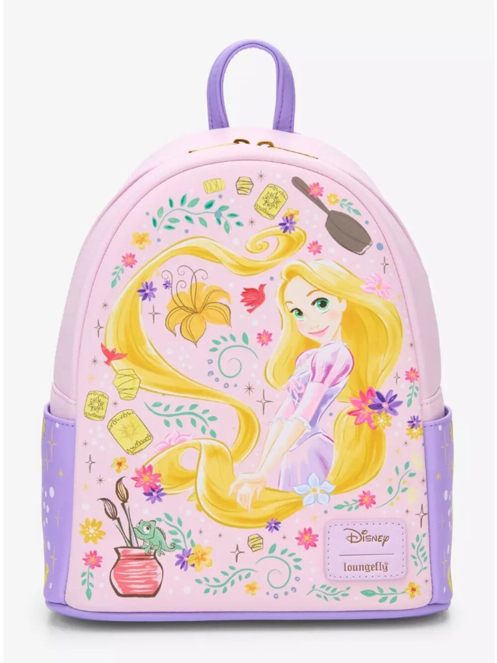 Loungefly Disney Tangled Mini Backpack Art Doodle Rapunzel Pascal Floral Bag New